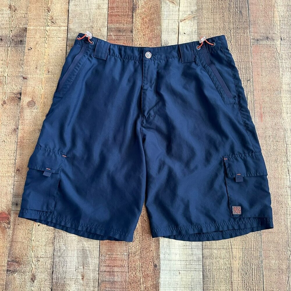 Red sand mens 10" cargo shorts in navy blue -XL